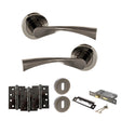Quality image of STATUS Colorado Door Handle Pack (3 Lever Lock Set - 3" CE Sashlock, 4" Fire Rated Hinges x3) - Black Nickel | Sku. adps34rbn17 | available from Trade Door Handles.