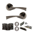 Quality image of STATUS Colorado Door Handle Pack (Euro Lock Set - 2.5" CE Sashlock, 4" Fire Rated Hinges x3) - Black Nickel | Sku. adps34rbn22 | available from Trade Door Handles.