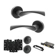 Quality image of STATUS Colorado Door Handle Pack (Bathroom Set - 2.5" CE Bathroom Lock, 4" Fire Rated Hinges x3) - Matt Black | Sku. adps34rmb10 | available from Trade Door Handles.