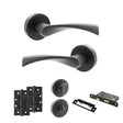 Quality image of STATUS Colorado Door Handle Pack (Bathroom Set - 2.5" CE Bathroom Lock, 4" Slim Knuckle Hinges x2) - Matt Black | Sku. adps34rmb12 | available from Trade Door Handles.