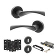 Quality image of STATUS Colorado Door Handle Pack (3 Lever Lock Set - 2.5" CE Sashlock, 3" Fire Rated Hinges x3) - Matt Black | Sku. adps34rmb14 | available from Trade Door Handles.