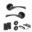 Quality image of STATUS Colorado Door Handle Pack (3 Lever Lock Set - 2.5" CE Sashlock, 4" Slim Knuckle Hinges x2) - Matt Black | Sku. adps34rmb18 | available from Trade Door Handles.
