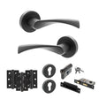 Quality image of STATUS Colorado Door Handle Pack (Euro Lock Set - 2.5" CE Sashlock, 3" Fire Rated Hinges x3) - Matt Black | Sku. adps34rmb20 | available from Trade Door Handles.