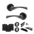 Quality image of STATUS Colorado Door Handle Pack (Euro Lock Set - 3" CE Sashlock, 4" Fire Rated Hinges x3) - Matt Black | Sku. adps34rmb23 | available from Trade Door Handles.