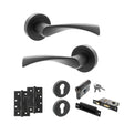 Quality image of STATUS Colorado Door Handle Pack (Euro Lock Set - 2.5" CE Sashlock, 4" Slim Knuckle Hinges x2) - Matt Black | Sku. adps34rmb24 | available from Trade Door Handles.