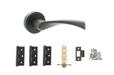 Quality image of Atlantic Colorado Door Pack Bundle (3" Latch, 3"x2" Hingesx3) - Matt Black | Sku. adpbs34rmb3 | available from Trade Door Handles.
