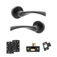 Quality image of STATUS Colorado Door Handle Pack (Latch Set - 2.5" CE Latch, 4" Slim Knuckle Hinges x2) - Matt Black | Sku. adps34rmb5 | available from Trade Door Handles.