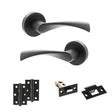 Quality image of STATUS Colorado Door Handle Pack (Latch Set - 2.5" Latch, 3" Hinges x2) - Matt Black | Sku. adps34rmb7 | available from Trade Door Handles.