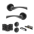Quality image of STATUS Colorado Door Handle Pack (Bathroom Set - 2.5" CE Bathroom Lock, 3" Fire Rated Hinges x3) - Matt Black | Sku. adps34rmb8 | available from Trade Door Handles.