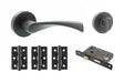 Quality image of STATUS Colorado Door Handle Pack (Bathroom Set - 3" CE Bathroom Lock, 3" Fire Rated Hinges x3) - Matt Black | Sku. adps34rmb9 | available from Trade Door Handles.