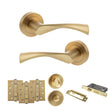 Quality image of STATUS Colorado Door Handle Pack (Bathroom Set - 2.5" CE Bathroom Lock, 4" Fire Rated Hinges x3) - Satin Brass | Sku. adps34rsb10 | available from Trade Door Handles.