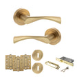 Quality image of STATUS Colorado Door Handle Pack (3 Lever Lock Set - 2.5" CE Sashlock, 4" Fire Rated Hinges x3) - Satin Brass | Sku. adps34rsb16 | available from Trade Door Handles.