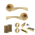 Quality image of STATUS Colorado Door Handle Pack (Euro Lock Set - 3" CE Sashlock, 4" Slim Knuckle Hinges x2) - Satin Brass | Sku. adps34rsb25 | available from Trade Door Handles.
