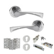 Quality image of STATUS Colorado Door Handle Pack (Euro Lock Set - 2.5" CE Sashlock, 3" Fire Rated Hinges x3) - Satin Chrome | Sku. adps34rsc20 | available from Trade Door Handles.