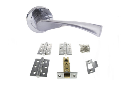 Quality image of Atlantic Colorado Door Pack Bundle (3" Latch + 3"x2" Hingesx3) - Satin Chrome | Sku. adpbs34rsc3 | available from Trade Door Handles.