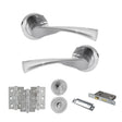 Quality image of STATUS Colorado Door Handle Pack (Bathroom Set - 2.5" CE Bathroom Lock, 3" Fire Rated Hinges x3) - Satin Chrome | Sku. adps34rsc8 | available from Trade Door Handles.