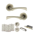 Quality image of STATUS Colorado Door Handle Pack (Bathroom Set - 3" CE Bathroom Lock, 4" Fire Rated Hinges x3) - Satin Nickel | Sku. adps34rsn11 | available from Trade Door Handles.