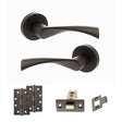 Quality image of STATUS Colorado Door Handle Pack (Latch Set - 2.5" CE Latch, 4" Slim Knuckle Hinges x2) - Urban Dark Bronze | Sku. adps34rudb5 | available from Trade Door Handles.
