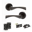 Quality image of STATUS Colorado Door Handle Pack (Latch Set - 2.5" Latch, 3" Hinges x2) - Urban Dark Bronze | Sku. adps34rudb7 | available from Trade Door Handles.