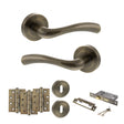 Quality image of STATUS Texas Door Handle Pack (3 Lever Lock Set - 3" CE Sashlock, 4" Fire Rated Hinges x3) - Antique Brass | Sku. adps35rab17 | available from Trade Door Handles.