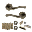Quality image of STATUS Texas Door Handle Pack (Euro Lock Set - 2.5" CE Sashlock, 4" Fire Rated Hinges x3) - Antique Brass | Sku. adps35rab22 | available from Trade Door Handles.