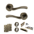 Quality image of STATUS Texas Door Handle Pack (Euro Lock Set - 2.5" CE Sashlock, 4" Slim Knuckle Hinges x2) - Antique Brass | Sku. adps35rab24 | available from Trade Door Handles.