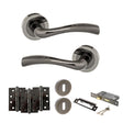 Quality image of STATUS Texas Door Handle Pack (3 Lever Lock Set - 2.5" CE Sashlock, 4" Fire Rated Hinges x3) - Black Nickel | Sku. adps35rbn16 | available from Trade Door Handles.