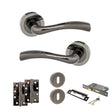 Quality image of STATUS Texas Door Handle Pack (3 Lever Lock Set - 3" CE Sashlock, 4" Slim Knuckle Hinges x2) - Black Nickel | Sku. adps35rbn19 | available from Trade Door Handles.