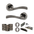 Quality image of STATUS Texas Door Handle Pack (Euro Lock Set - 3" CE Sashlock, 3" Fire Rated Hinges x3) - Black Nickel | Sku. adps35rbn21 | available from Trade Door Handles.