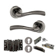 Quality image of STATUS Texas Door Handle Pack (Euro Lock Set - 2.5" CE Sashlock, 4" Fire Rated Hinges x3) - Black Nickel | Sku. adps35rbn22 | available from Trade Door Handles.