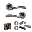 Quality image of STATUS Texas Door Handle Pack (Euro Lock Set - 3" CE Sashlock, 4" Slim Knuckle Hinges x2) - Black Nickel | Sku. adps35rbn25 | available from Trade Door Handles.