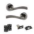 Quality image of STATUS Texas Door Handle Pack (Latch Set - 2.5" Latch, 3" Hinges x2) - Black Nickel | Sku. adps35rbn7 | available from Trade Door Handles.
