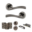 Quality image of STATUS Texas Door Handle Pack (Bathroom Set - 3" CE Bathroom Lock, 3" Fire Rated Hinges x3) - Black Nickel | Sku. adps35rbn9 | available from Trade Door Handles.