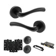 Quality image of STATUS Texas Door Handle Pack (Bathroom Set - 2.5" CE Bathroom Lock, 4" Fire Rated Hinges x3) - Matt Black | Sku. adps35rmb10 | available from Trade Door Handles.