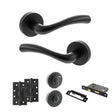 Quality image of STATUS Texas Door Handle Pack (Bathroom Set - 3" CE Bathroom Lock, 4" Slim Knuckle Hinges x2) - Matt Black | Sku. adps35rmb13 | available from Trade Door Handles.