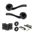 Quality image of STATUS Texas Door Handle Pack (3 Lever Lock Set - 3" CE Sashlock, 3" Fire Rated Hinges x3) - Matt Black | Sku. adps35rmb15 | available from Trade Door Handles.