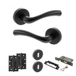 Quality image of STATUS Texas Door Handle Pack (3 Lever Lock Set - 2.5" CE Sashlock, 4" Slim Knuckle Hinges x2) - Matt Black | Sku. adps35rmb18 | available from Trade Door Handles.
