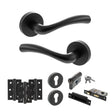Quality image of STATUS Texas Door Handle Pack (Euro Lock Set - 2.5" CE Sashlock, 3" Fire Rated Hinges x3) - Matt Black | Sku. adps35rmb20 | available from Trade Door Handles.