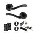 Quality image of STATUS Texas Door Handle Pack (Euro Lock Set - 2.5" CE Sashlock, 4" Slim Knuckle Hinges x2) - Matt Black | Sku. adps35rmb24 | available from Trade Door Handles.
