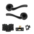 Quality image of STATUS Texas Door Handle Pack (Latch Set - 2.5" CE Latch, 4" Fire Rated Hinges x3) - Matt Black | Sku. adps35rmb3 | available from Trade Door Handles.