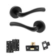 Quality image of STATUS Texas Door Handle Pack (Latch Set - 2.5" CE Latch, 4" Slim Knuckle Hinges x2) - Matt Black | Sku. adps35rmb5 | available from Trade Door Handles.