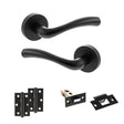 Quality image of STATUS Texas Door Handle Pack (Latch Set - 2.5" Latch, 3" Hinges x2) - Matt Black | Sku. adps35rmb7 | available from Trade Door Handles.