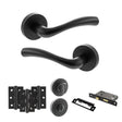 Quality image of STATUS Texas Door Handle Pack (Bathroom Set - 2.5" CE Bathroom Lock, 3" Fire Rated Hinges x3) - Matt Black | Sku. adps35rmb8 | available from Trade Door Handles.