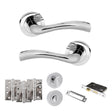 Quality image of STATUS Texas Door Handle Pack (Bathroom Set - 3" CE Bathroom Lock, 4" Fire Rated Hinges x3) - Polished Chrome | Sku. adps35rpc11 | available from Trade Door Handles.