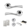Quality image of STATUS Texas Door Handle Pack (Bathroom Set - 3" CE Bathroom Lock, 4" Slim Knuckle Hinges x2) - Polished Chrome | Sku. adps35rpc13 | available from Trade Door Handles.