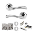 Quality image of STATUS Texas Door Handle Pack (Euro Lock Set - 2.5" CE Sashlock, 4" Fire Rated Hinges x3) - Polished Chrome | Sku. adps35rpc22 | available from Trade Door Handles.