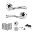 Quality image of STATUS Texas Door Handle Pack (Bathroom Set - 2.5" CE Bathroom Lock, 3" Fire Rated Hinges x3) - Polished Chrome | Sku. adps35rpc8 | available from Trade Door Handles.