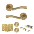 Quality image of STATUS Texas Door Handle Pack (3 Lever Lock Set - 3" CE Sashlock, 3" Fire Rated Hinges x3) - Satin Brass | Sku. adps35rsb15 | available from Trade Door Handles.