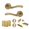 Quality image of STATUS Texas Door Handle Pack (Euro Lock Set - 3" CE Sashlock, 3" Fire Rated Hinges x3) - Satin Brass | Sku. adps35rsb21 | available from Trade Door Handles.