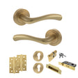 Quality image of STATUS Texas Door Handle Pack (Euro Lock Set - 3" CE Sashlock, 4" Slim Knuckle Hinges x2) - Satin Brass | Sku. adps35rsb25 | available from Trade Door Handles.